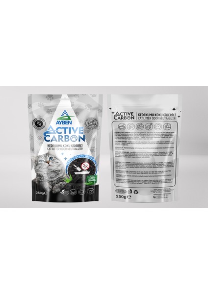 Active Carbon Kedi Kumu Koku Giderici 250 gr 2 Adet fırsatları