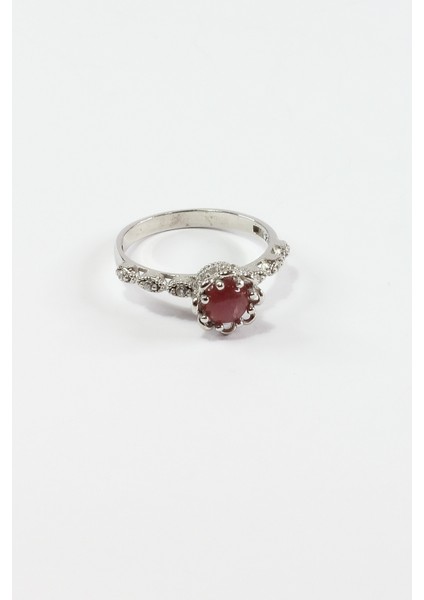 Doğal Taşlı Tasarım Yüzük 925 Ayar Gümüş