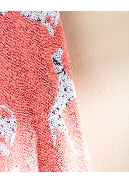 Dalmatien Ipliği Boyalı Yüz Havlusu - Somon - 50X85 cm fırsatları