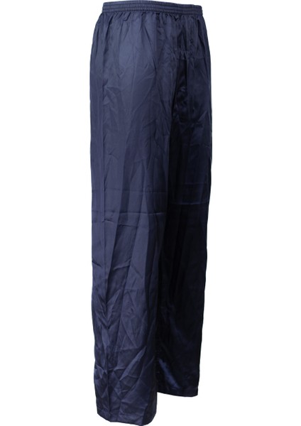 Erkek Saten Kumaş Pijama Pantolon Düz Renk Beli Lastikli Cepsiz Geniş Paça Rahat Kesim modelleri