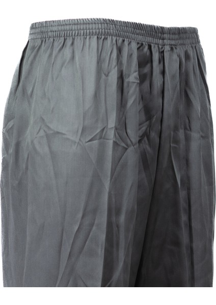 Erkek Saten Kumaş Pijama Pantolon Düz Renk Beli Lastikli Cepsiz Geniş Paça Rahat Kesim fırsatları