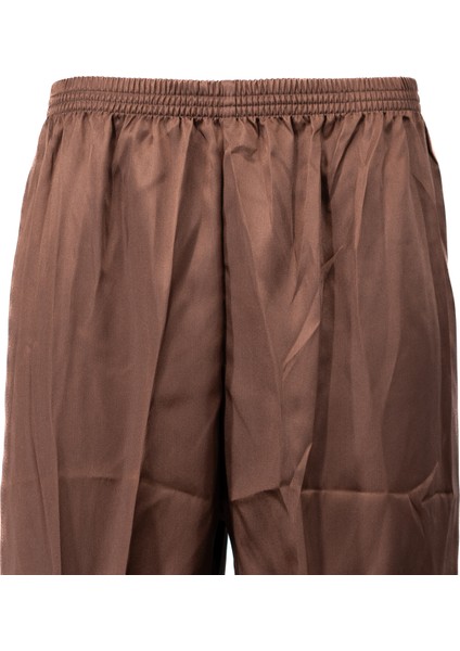 Erkek Saten Kumaş Pijama Pantolon Düz Renk Beli Lastikli Cepsiz Geniş Paça Rahat Kesim fiyatları