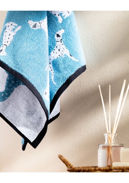 Dalmatien Ipliği Boyalı Yüz Havlusu - Mavi - 50X85 cm modelleri