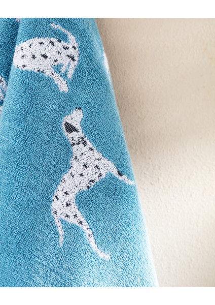 Dalmatien Ipliği Boyalı Yüz Havlusu - Mavi - 50X85 cm fırsatları