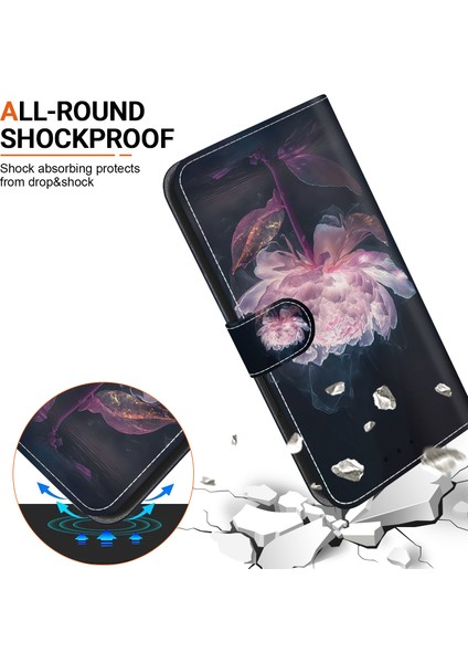 Samsung Galaxy M55 5g Cüzdan Telefon Kılıfı Desenli Baskı Deri Darbeye Dayanıklı Kapak-Mor Şakayık (Yurt Dışından) fırsatları