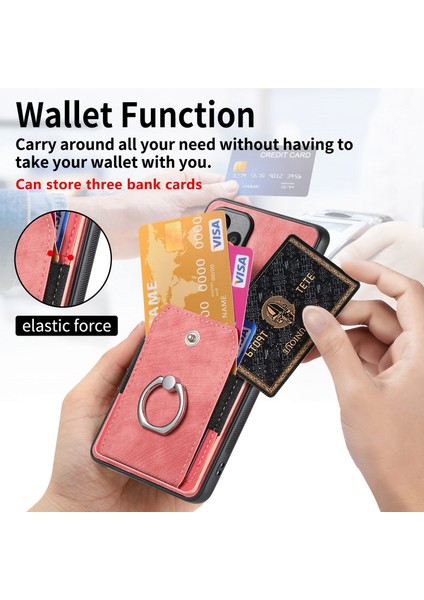 Samsung Galaxy A54 5g Telefon Kılıfı Için Vintage Doku Halka Tutucu Kickstand Anti-Düşme Kapak-Pembe (Yurt Dışından)