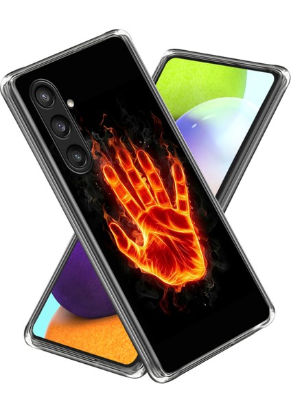 Samsung Galaxy S23 Fe Için Darbeye Dayanıklı Kılıf Desen Baskı Esnek Tpu Telefon Kabuk-Yangın Palmiye (Yurt Dışından)