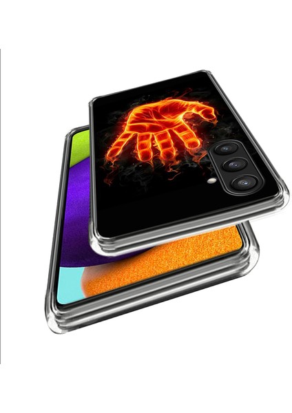 Samsung Galaxy S23 Fe Için Darbeye Dayanıklı Kılıf Desen Baskı Esnek Tpu Telefon Kabuk-Yangın Palmiye (Yurt Dışından)