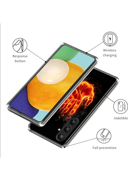 Samsung Galaxy S23 Fe Için Darbeye Dayanıklı Kılıf Desen Baskı Esnek Tpu Telefon Kabuk-Yangın Palmiye (Yurt Dışından)