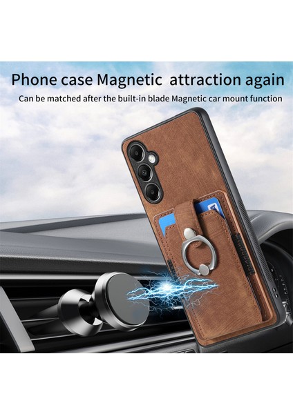 Samsung Galaxy A34 5g Cep Telefonu Kılıfı Kart Tutucu Halka Kickstand Koruma Kapağı-Kahverengi (Yurt Dışından) indirimleri