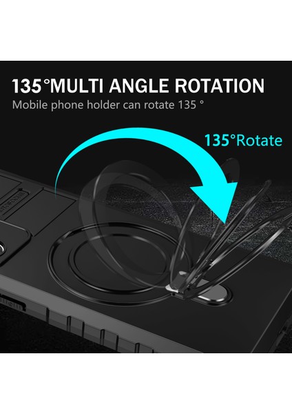 Samsung Galaxy NOTE20 ULTRA/NOTE20 Ultra 5g Kılıf Pc+Tpu Kickstand Manyetik Telefon Kapağı-Siyah (Yurt Dışından)