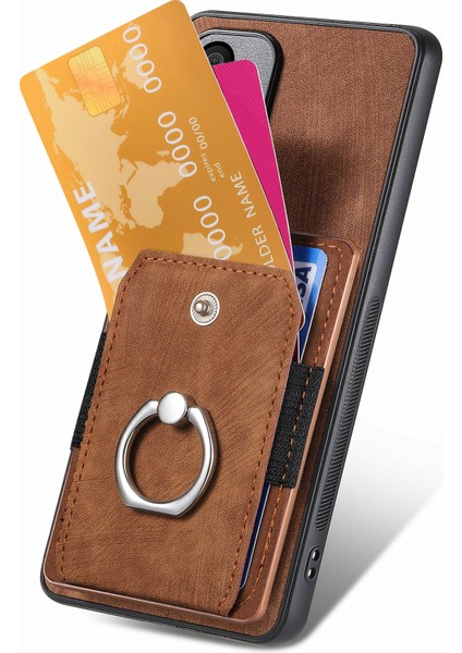 Samsung Galaxy S22 5g Cep Telefonu Kılıfı Için Halka Tutucu Kickstand Anti-Düşme Kapaklı Kart Tutucu-Kahverengi (Yurt Dışından) indirimleri