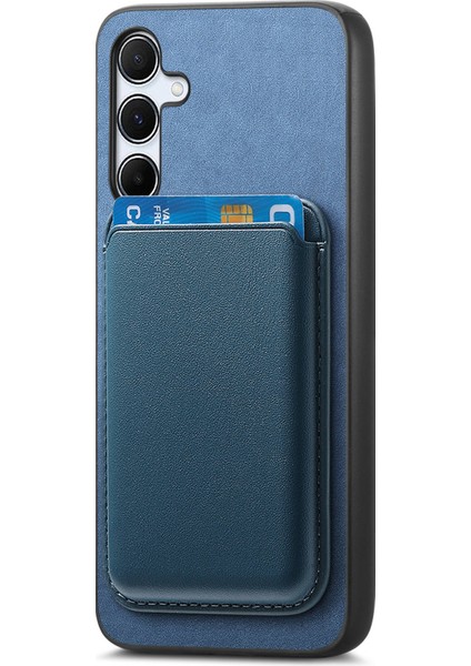 Samsung Galaxy A35 5g Kılıf Çıkarılabilir Kart Tutucu Manyetik Telefon Kapağı-Mavi (Yurt Dışından)