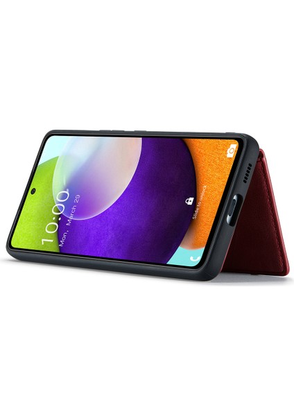 Jeehood Samsung Galaxy A53 5g Kılıf Deri Telefon Arka Kapak Manyetik Çıkarılabilir Kart Çantası-Kırmızı (Yurt Dışından)