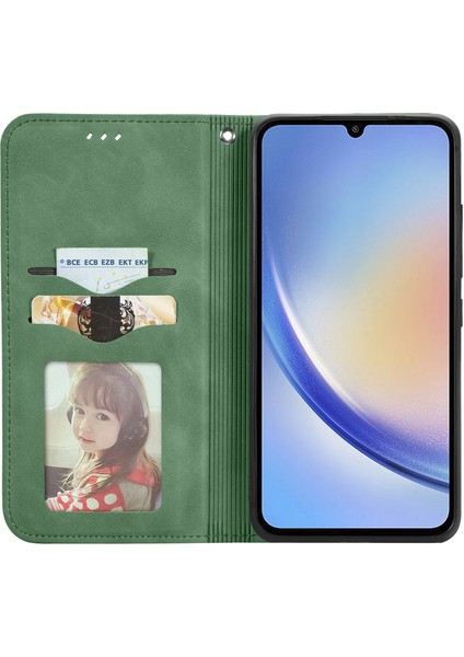 Samsung Galaxy A05S 4g Kılıf Için Cilt Dokunmatik Duygu Manyetik Kapanış Pu Deri Halkalı Telefon Kılıfı Kapak-Yeşil (Yurt Dışından) fiyatları