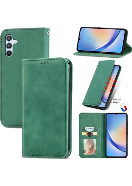Samsung Galaxy A05S 4g Kılıf Için Cilt Dokunmatik Duygu Manyetik Kapanış Pu Deri Halkalı Telefon Kılıfı Kapak-Yeşil (Yurt Dışından) indirimleri