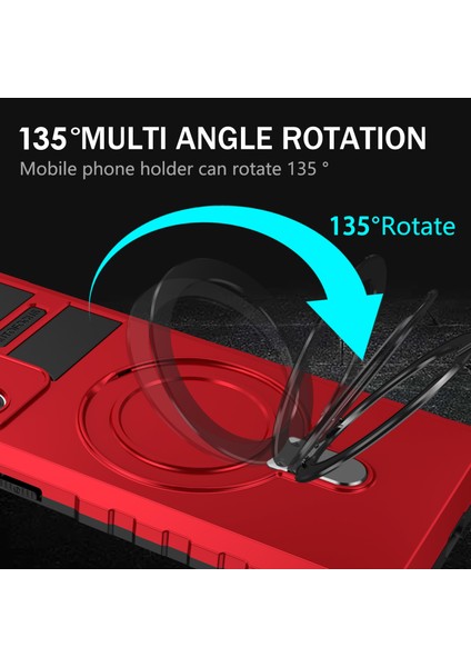 Samsung Galaxy NOTE20 ULTRA/NOTE20 Ultra 5g Kılıf Pc+Tpu Kickstand Manyetik Telefon Kapağı-Kırmızı (Yurt Dışından)