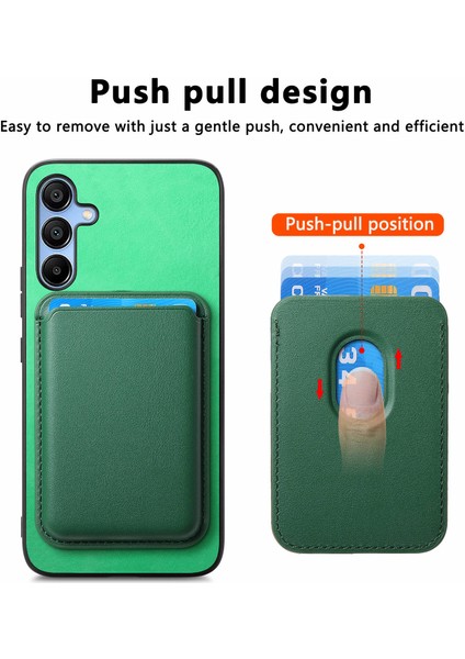 Samsung Galaxy A25 5g (Global) (161.0 x 76.5 x 8.3mm) Kart Çantalı Manyetik Telefon Kılıfı-Yeşil (Yurt Dışından) fırsatları