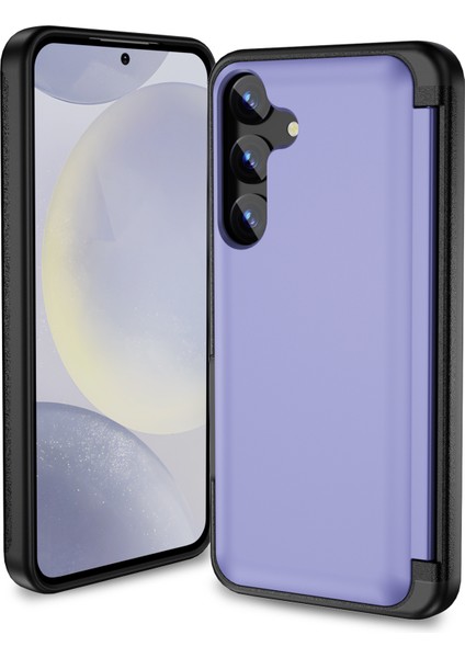 Samsung Galaxy S24 Tpu+Pc Kılıfı Kart Yuvalı Telefon Kapaklı Flip Kickstand-Açık Mor (Yurt Dışından)