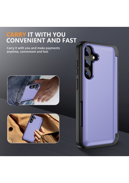 Samsung Galaxy S24 Tpu+Pc Kılıfı Kart Yuvalı Telefon Kapaklı Flip Kickstand-Açık Mor (Yurt Dışından) indirimleri