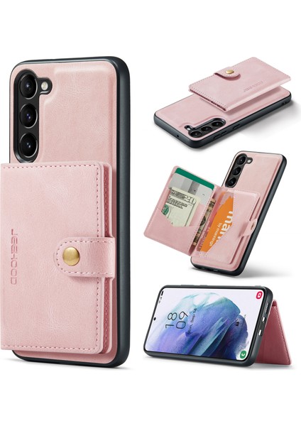 Jeehood Samsung Galaxy S23+ Kılıf Deri Telefon Arka Kapak Manyetik 2'si 1 Arada Çıkarılabilir-Pembe (Yurt Dışından)