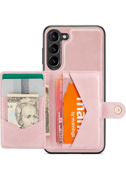 Jeehood Samsung Galaxy S23+ Kılıf Deri Telefon Arka Kapak Manyetik 2'si 1 Arada Çıkarılabilir-Pembe (Yurt Dışından)