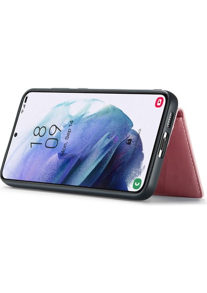 Jeehood Samsung Galaxy S23+ Kılıf Deri Telefon Arka Kapak Manyetik 2'si 1 Arada Çıkarılabilir-Pembe (Yurt Dışından)