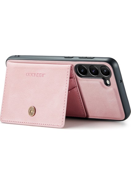 Jeehood Samsung Galaxy S23+ Kılıf Deri Telefon Arka Kapak Manyetik 2'si 1 Arada Çıkarılabilir-Pembe (Yurt Dışından)