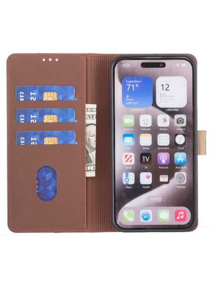 Bınfen Renk Samsung Galaxy A05 4g Kılıf Rfıd Engelleme Ekleme Renkli Telefon Kapağı-Kahverengi (Yurt Dışından)