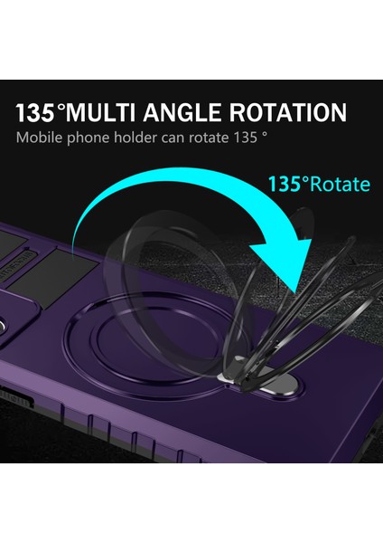 Samsung Galaxy NOTE20 ULTRA/NOTE20 Ultra 5g Kılıf Pc+Tpu Kickstand Manyetik Telefon Kapağı-Mor (Yurt Dışından)