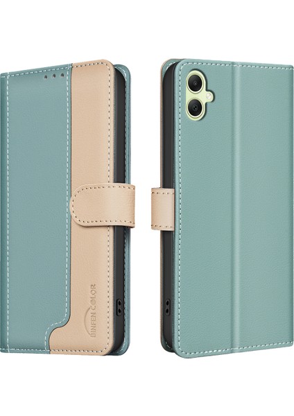 Bınfen Renk Samsung Galaxy A05 4g Kılıf Rfıd Engelleme Ekleme Renkli Telefon Kapağı-Yeşil (Yurt Dışından)