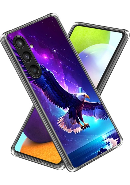 Samsung Galaxy S24 Cep Telefonu Kılıfı Desenli Esnek Tpu Kapak-Uçan Kartal (Yurt Dışından)