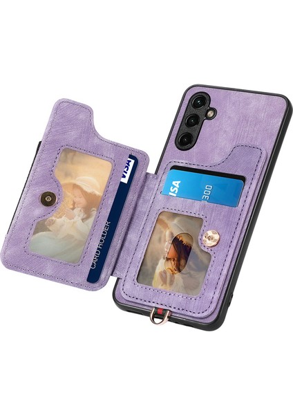 Samsung Galaxy A54 5g Kılıf Için Rfıd Engelleme Kart Yuvaları Halkalı Telefon Kapağı Kickstand-Mor (Yurt Dışından) fırsatları