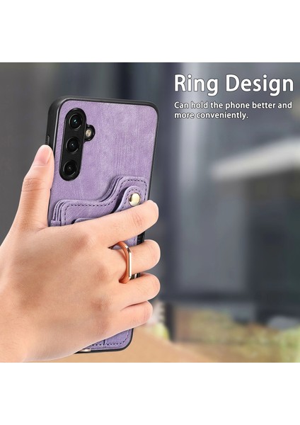 Samsung Galaxy A54 5g Kılıf Için Rfıd Engelleme Kart Yuvaları Halkalı Telefon Kapağı Kickstand-Mor (Yurt Dışından) indirimleri