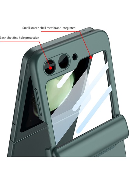 Samsung Galaxy Z Flip6 5g Kılıf Manyetik Menteşe Pc Telefon Kapağı Küçük Ekran Filmi-Turuncu (Yurt Dışından)