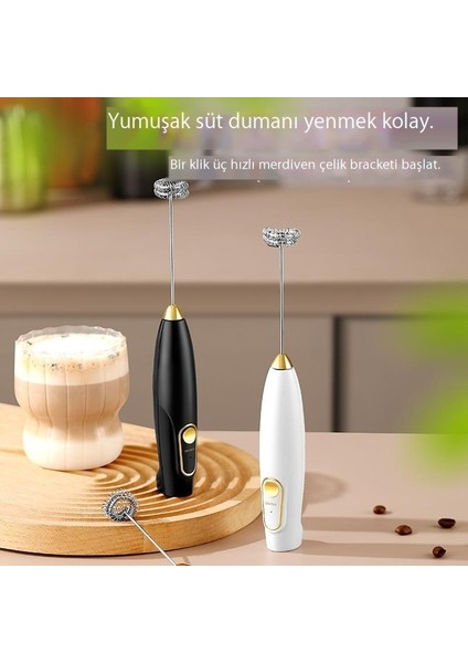 Ev Elektrikli Süt Köpürtücü El Kablosuz Çırpma Teli Yumurta Çırpıcı Mutfak Pişirme Aracı (Yurt Dışından)