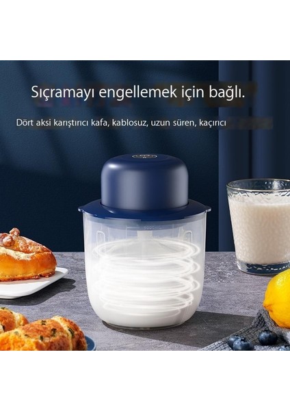 Ikisi Bir Arada Elektrikli Yumurta Çırpıcı Ev Çok Fonksiyonlu Küçük Sarımsak Makinesi Krema Kırbaç (Yurt Dışından)