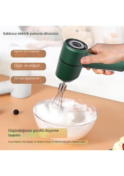 Elektrikli Mutfak Ev Ayarlanabilir Kablosuz Çok Fonksiyonlu Yüksek Güçlü Mini Krema Çırpma Teli (Yurt Dışından)