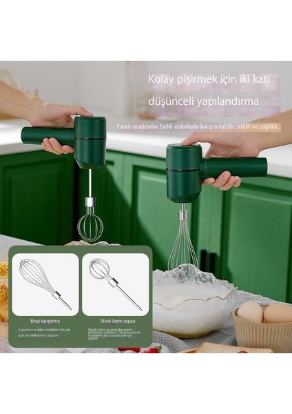 Elektrikli Mutfak Ev Ayarlanabilir Kablosuz Çok Fonksiyonlu Yüksek Güçlü Mini Krema Çırpma Teli (Yurt Dışından)