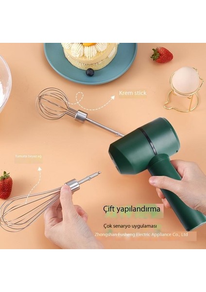 Elektrikli Mutfak Ev Ayarlanabilir Kablosuz Çok Fonksiyonlu Yüksek Güçlü Mini Krema Çırpma Teli (Yurt Dışından)