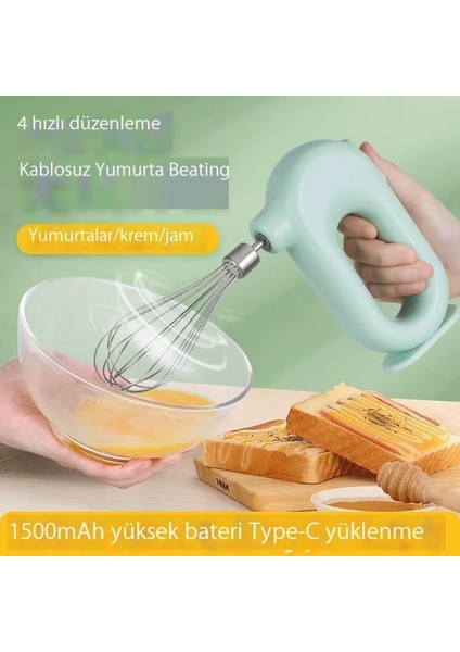 Mutfak Ev Ayarlanabilir Yumurta Çırpıcı Kablosuz Çok Fonksiyonlu Yüksek Güç Elektrikli Yumurta Çırpıcı (Yurt Dışından)