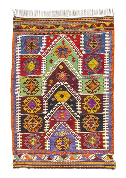 Pakdest Renkli El Dokuma Kavak Kilim 118x186 Cm
