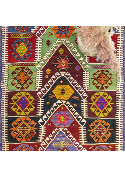 Pakdest Renkli El Dokuma Kavak Kilim 118x186 Cm