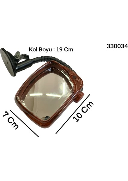 1 Adet Maun Kör Nokta Tv Tip Ayna Vantuzlu Spiral 19CM Ayaklı