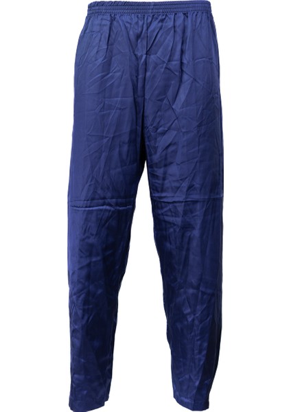 Erkek Saten Kumaş Pijama Pantolon Düz Renk Beli Lastikli Cepsiz Geniş Paça Rahat Kesim