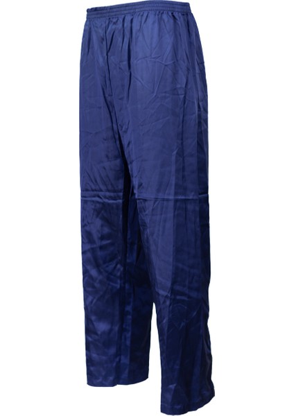 Erkek Saten Kumaş Pijama Pantolon Düz Renk Beli Lastikli Cepsiz Geniş Paça Rahat Kesim