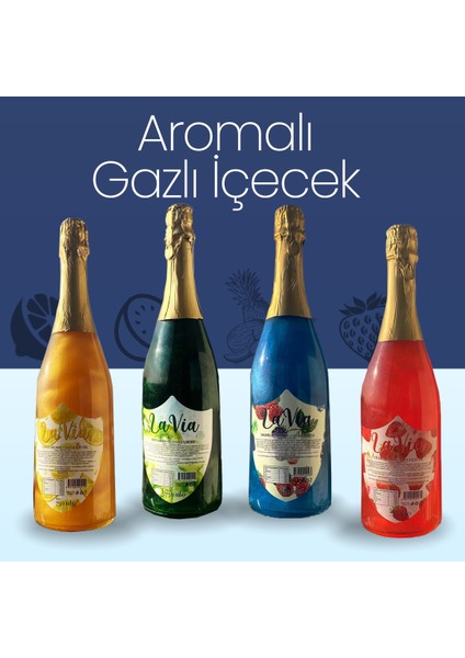 Alkolsüz Simli Şampanya Kivi Aromalı