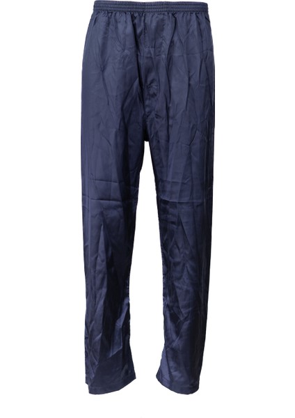 Erkek Saten Kumaş Pijama Pantolon Düz Renk Beli Lastikli Cepsiz Geniş Paça Rahat Kesim