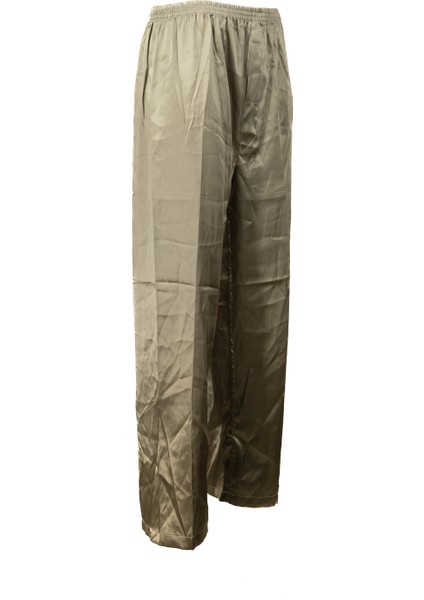 Erkek Saten Kumaş Pijama Pantolon Düz Renk Beli Lastikli Cepsiz Geniş Paça Rahat Kesim modelleri