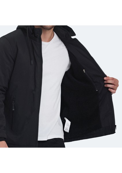 HALDOR IN Erkek Slim Fit Mont & Kaban Siyah